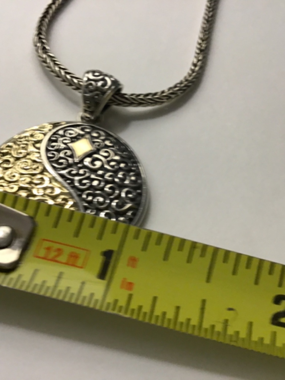 Yin & Yang pendant 18k / 925 & Sterling necklace . Unisex - Picture 7 of 8